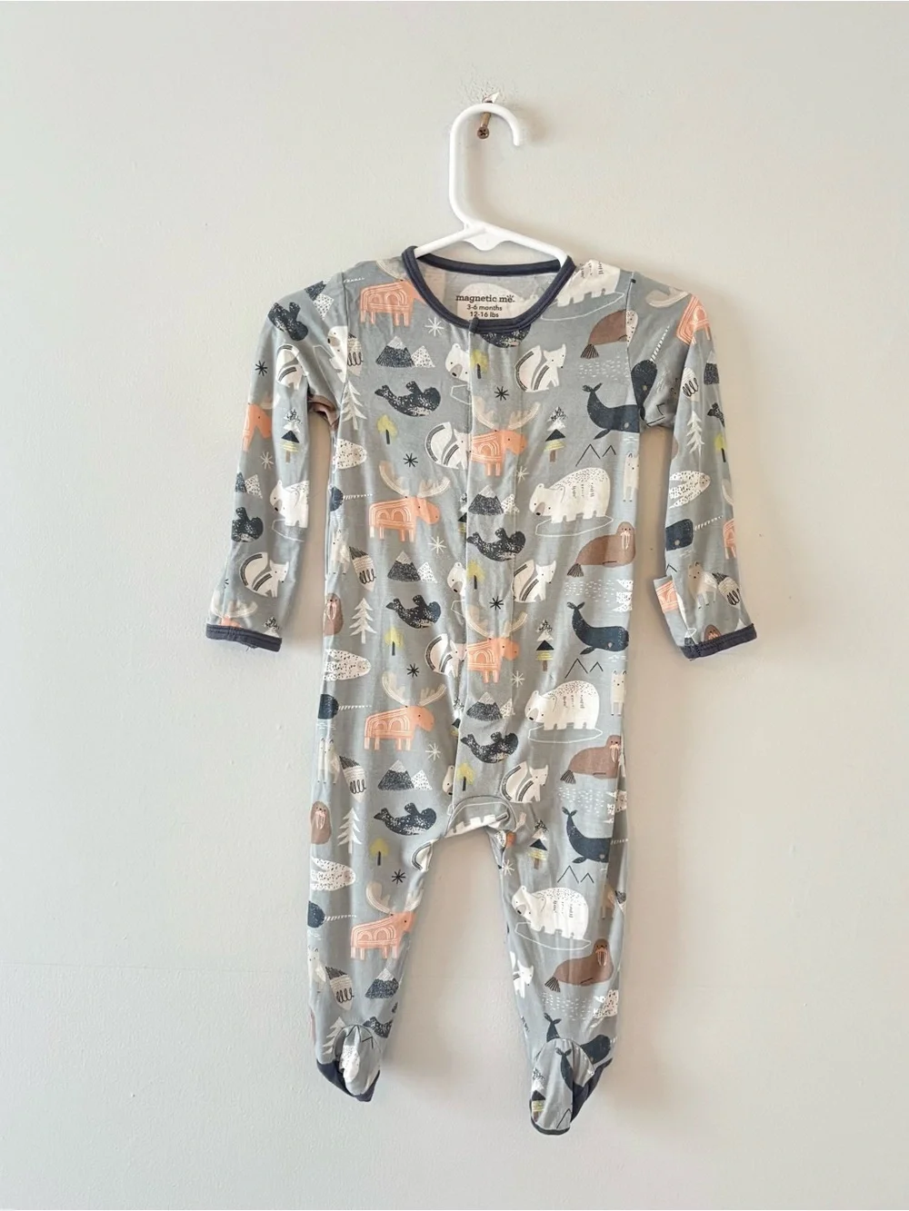 Magnetic Me Baffin Bay Modal Magnetic Baby Footie Onesie Animal Print